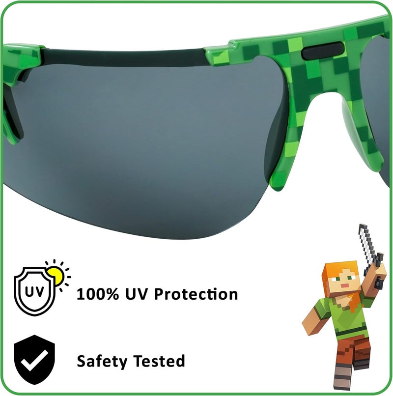 ARKAID Official Minecraft Boys Sunglasses | UV400 | One Size Fits Most Kids - Image 2